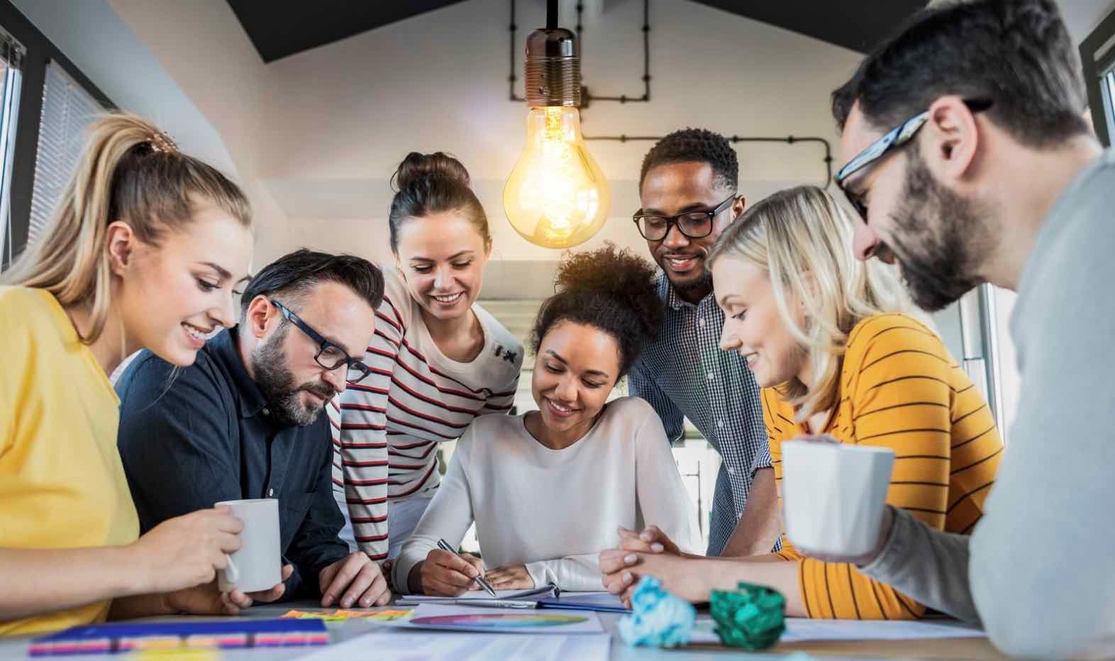 image of people having fun partaking in a quick quiz
